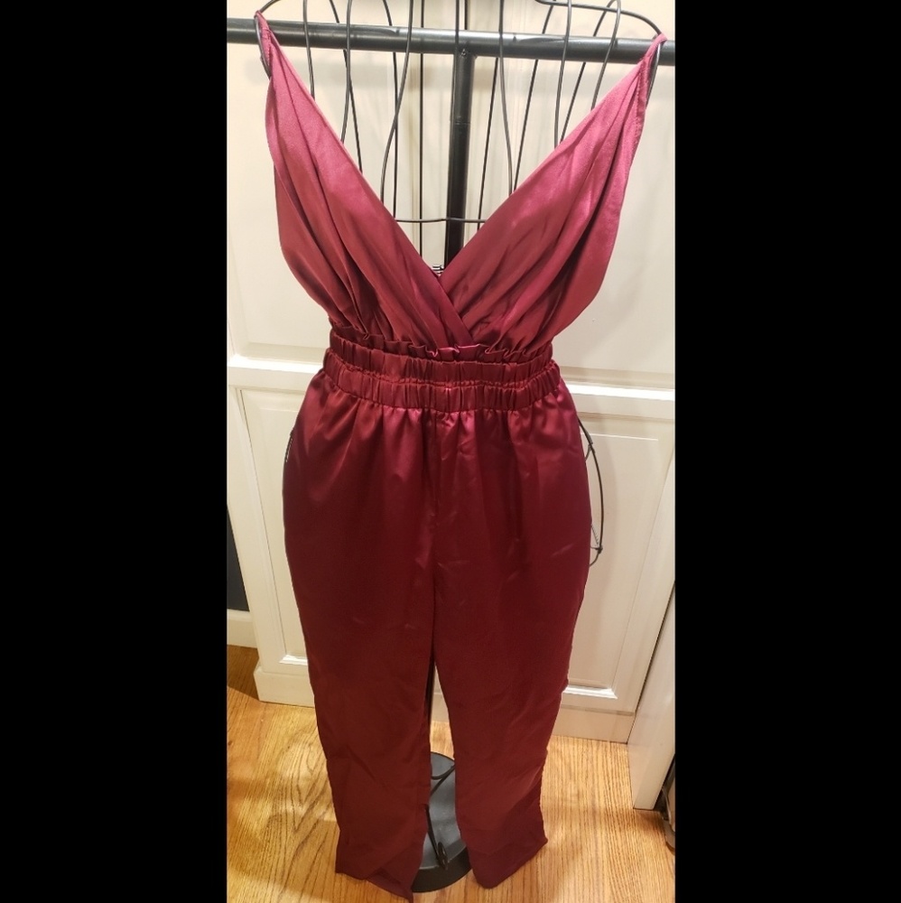 NWT Diva Boutique Red Satin Jumper